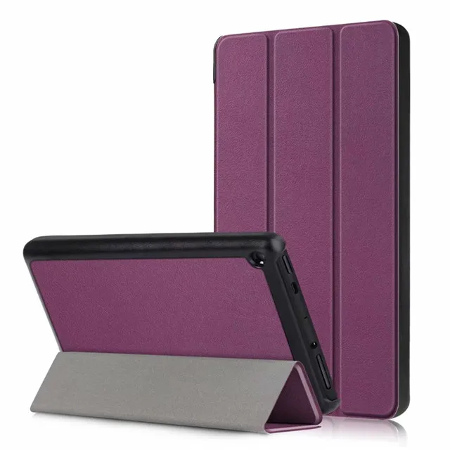 Чехол для Amazon New Fire 7 принт PU кожаный чехол для планшета Kindle Fire7 9th generation чехол - Цвет: Purple