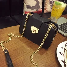 Neue 2017 Mode Frauen Schwarz Kette Crossbody-tasche Weibliche Umhängetaschen Clutch Kleine Tasche Frauen Messenger Bags