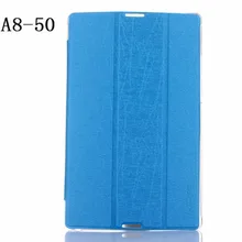 ocube 500pcs DHL/EMS Silk Print Pattern PU Leather Clear Back Cases Cover For Lenovo Tab 2 Tab2 A8 A8-50 A8-50F A8-50LC 8″Tablet