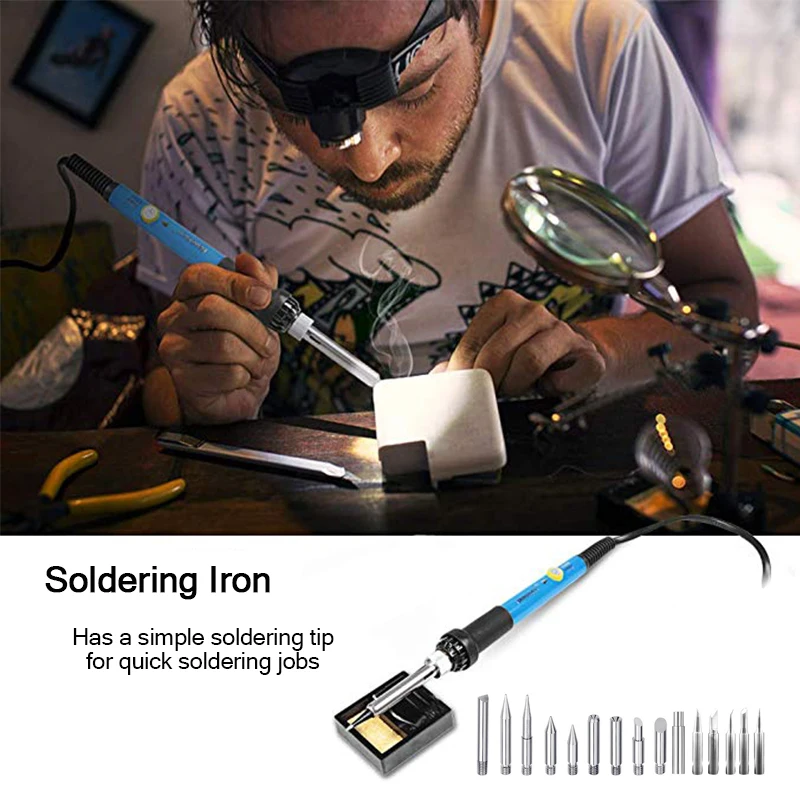 KALAIDUN Soldering Iron Adjustable 60w EUUS Plug Carving Pyrography Tool Wood Embossing Burning Solderng Pen Welding Tips Kit5