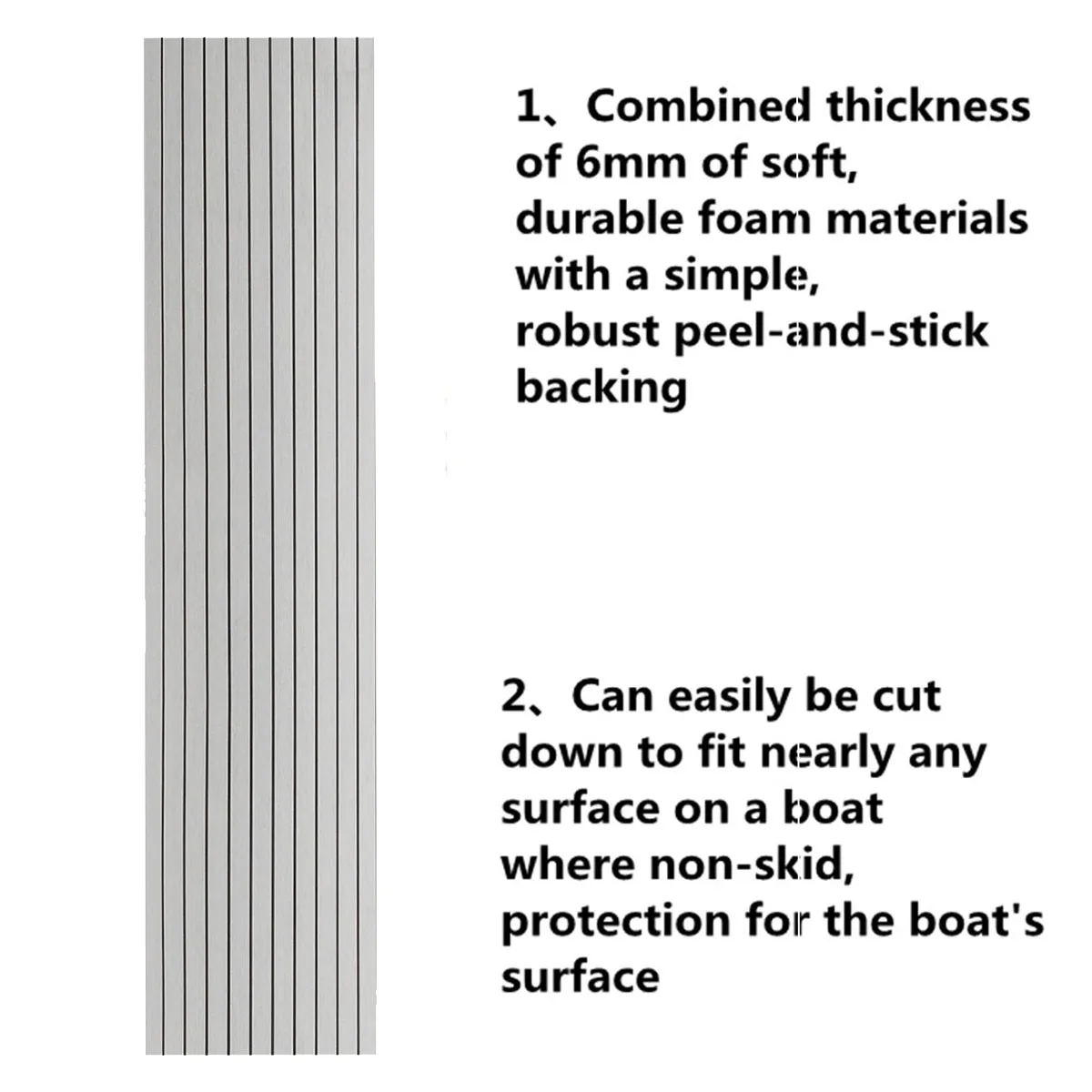 Самоклеющиеся 600x2400x5 мм морской пол искусственный тик серый с черными линиями EVA пена лодка настил лист аксессуары