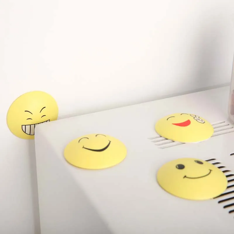 4pcs/Lot Rubber Home Door Handle Knob Smile Face Emoji Sticker Crash Pad Wall Protector Bumper Guard Anti Collision Stopper | Дом и сад