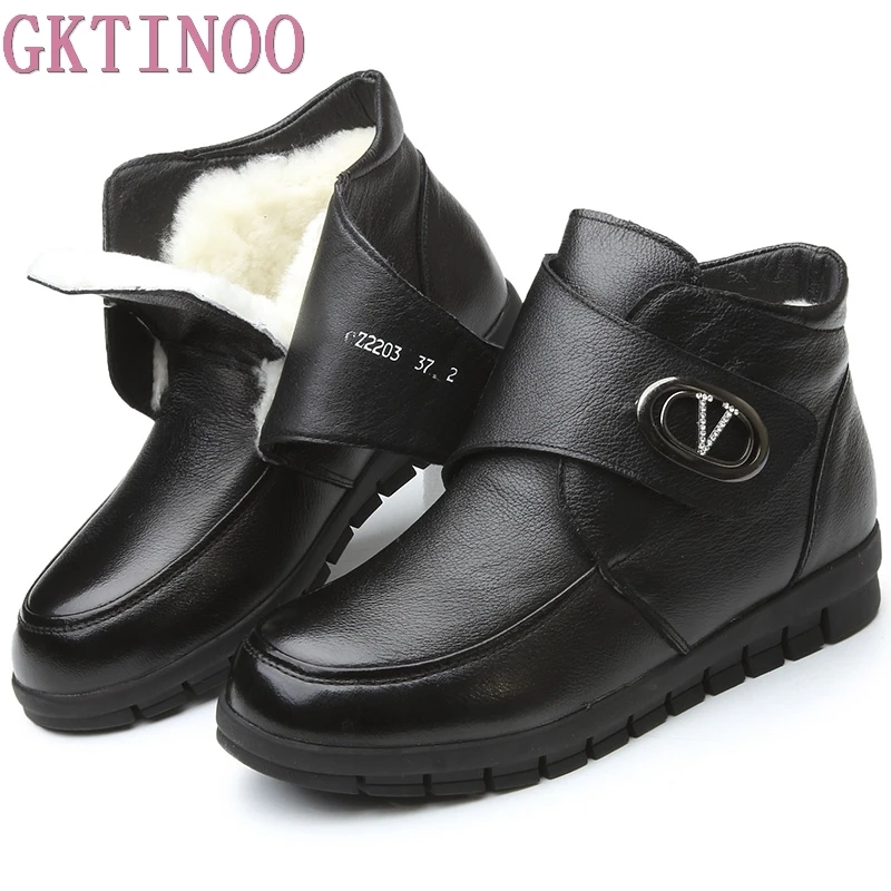 GKTINOO Women Boots Winter New Fashion Female Wool Warm Snow Boots Woman Genuine Leather Flat Ankle Boots Women Plus Size Shoes GKTINOO Women Boots Winter New Fashion Female Wool Warm Snow Boots Woman Genuine Leather Flat Ankle Boots Women Plus Size Shoes