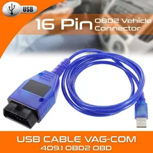 Car USB Vag-Com Interface Cable KKL VAG-COM 409.1 OBD2 II OBD Diagnostic Scanner Auto Cable Aux for VCDS V W Vag Com Interface