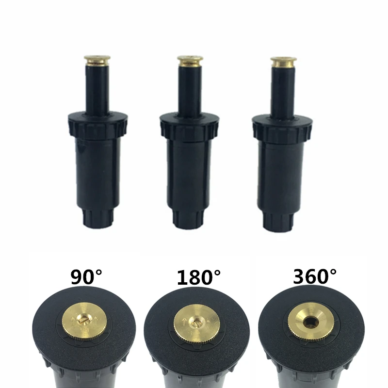 

1/2" Plastic Lawn Watering Pop Up Sprinklers 90-360 Degrees Garden Watering Irrigation Sprinkler Head
