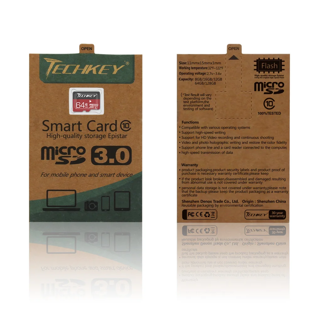 Карта памяти 64 ГБ 32 16 8 Micro SD 100% подлинный класс 10 TF карта Ручка MicroSD флеш накопитель