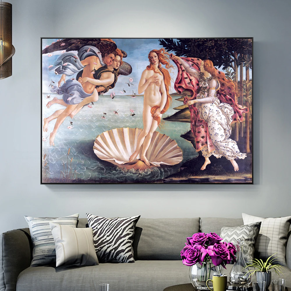 

Birth Of Venus Canvas Paintings Reproduction On The Wall Classical Famous Wall Art Canvas Pictures By Botticelli For Living Room