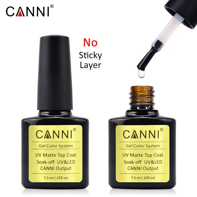 

7.3ml CANNI Brand long lasting Nail art color soak off led uv base coat storger Matte Top coat polish gel varnish