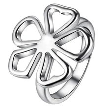 beautiful flower shiny Silver plated Ring Fashion Jewerly Ring Women&Men , /PDJVFARN URVUJLWD