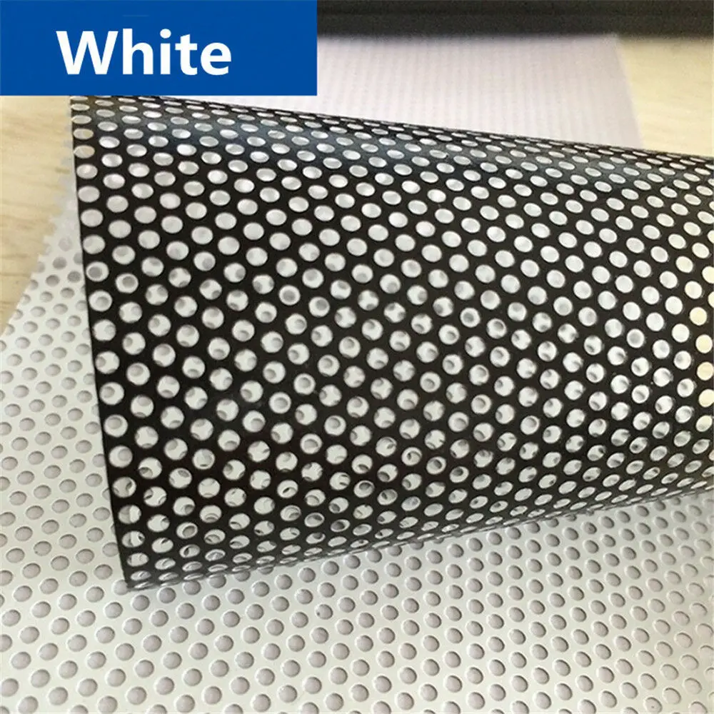 One Way Vision White Perforated Effect Vinyl Film Car Window Adhesive Sticker Vinyl Decor Car Home Building privacy Film 1.37x2m