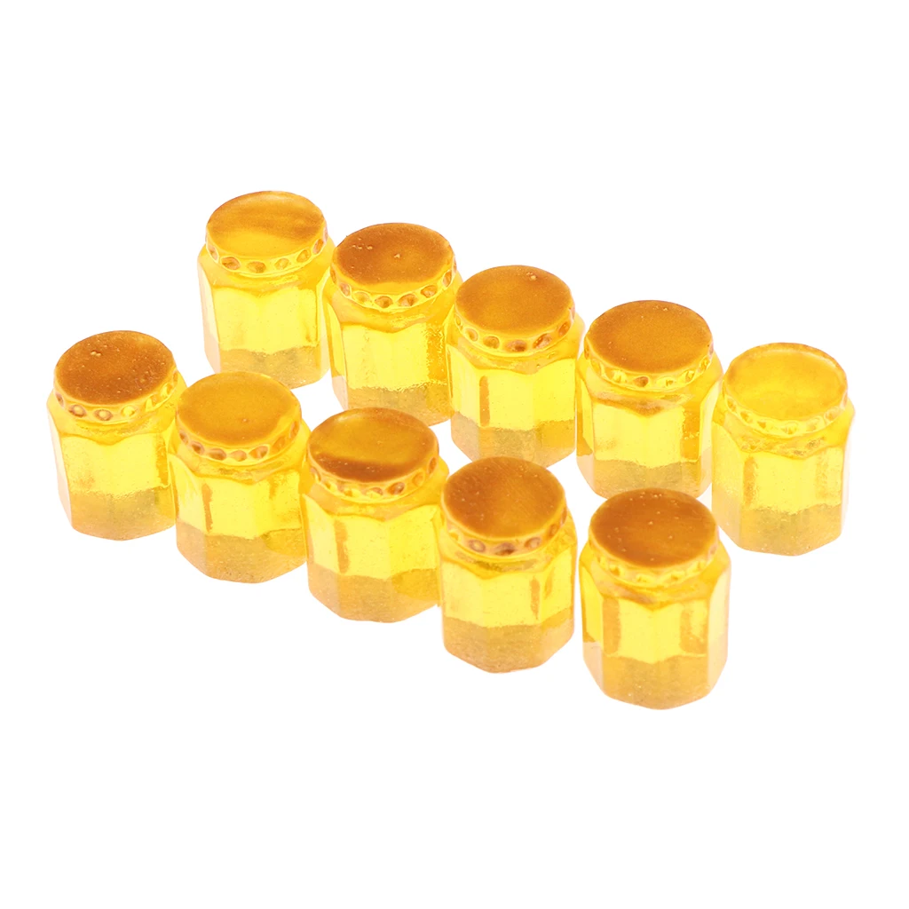 MagiDeal 10pieces 1/12 Dollhouse Miniature Canned Honey Kitchen Decor Yellow