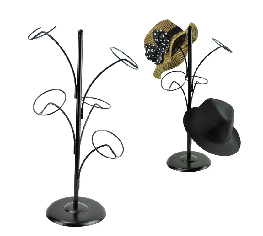 10pcs Multi purpose Metal Hat Display Stand Rack With 5 Cap Hat Holderin Storage Holders