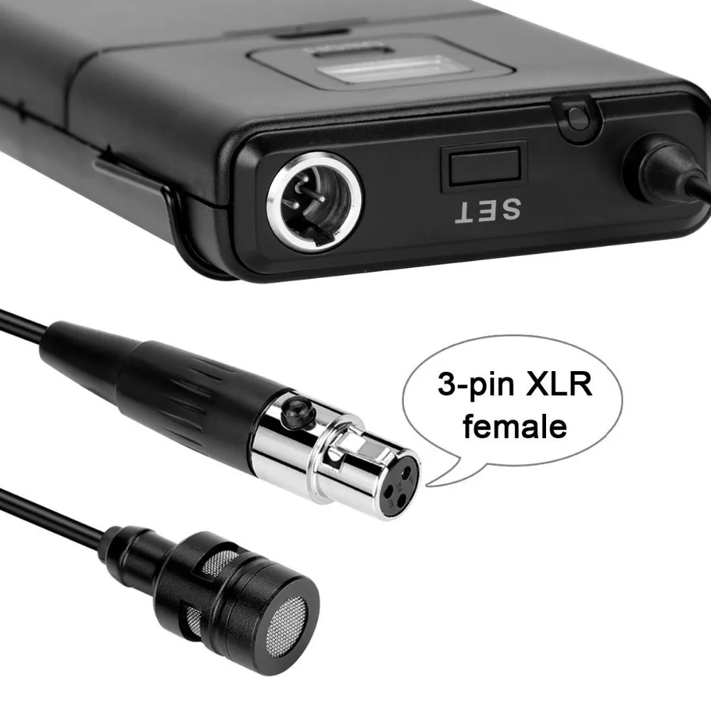 Fifine 20-قناة UHF اللاسلكية Lavalier التلبيب ميكروفون نظام مع Bodypack الارسال التلبيب Mic والمحمولة استقبال k037 Fifine 20-قناة UHF اللاسلكية Lavalier التلبيب ميكروفون نظام مع Bodypack الارسال التلبيب Mic والمحمولة استقبال k037