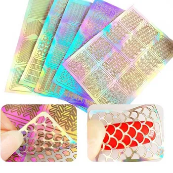 

5pcs French Manicure Nail Art Tips Form Guide Sticker Stencil Tool Free Shiping