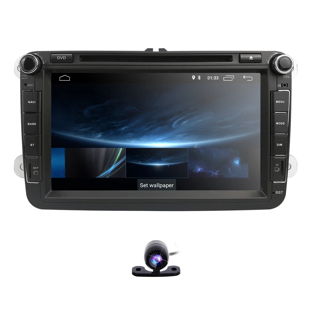 Discount IPS screen Car DVD player Android 9.0 For  V W Golf V 2003-2008 Tiguan Skoda Fabia Rapid Seat Leo Skoda EQ OBD2 TPMS DAB Camera 1
