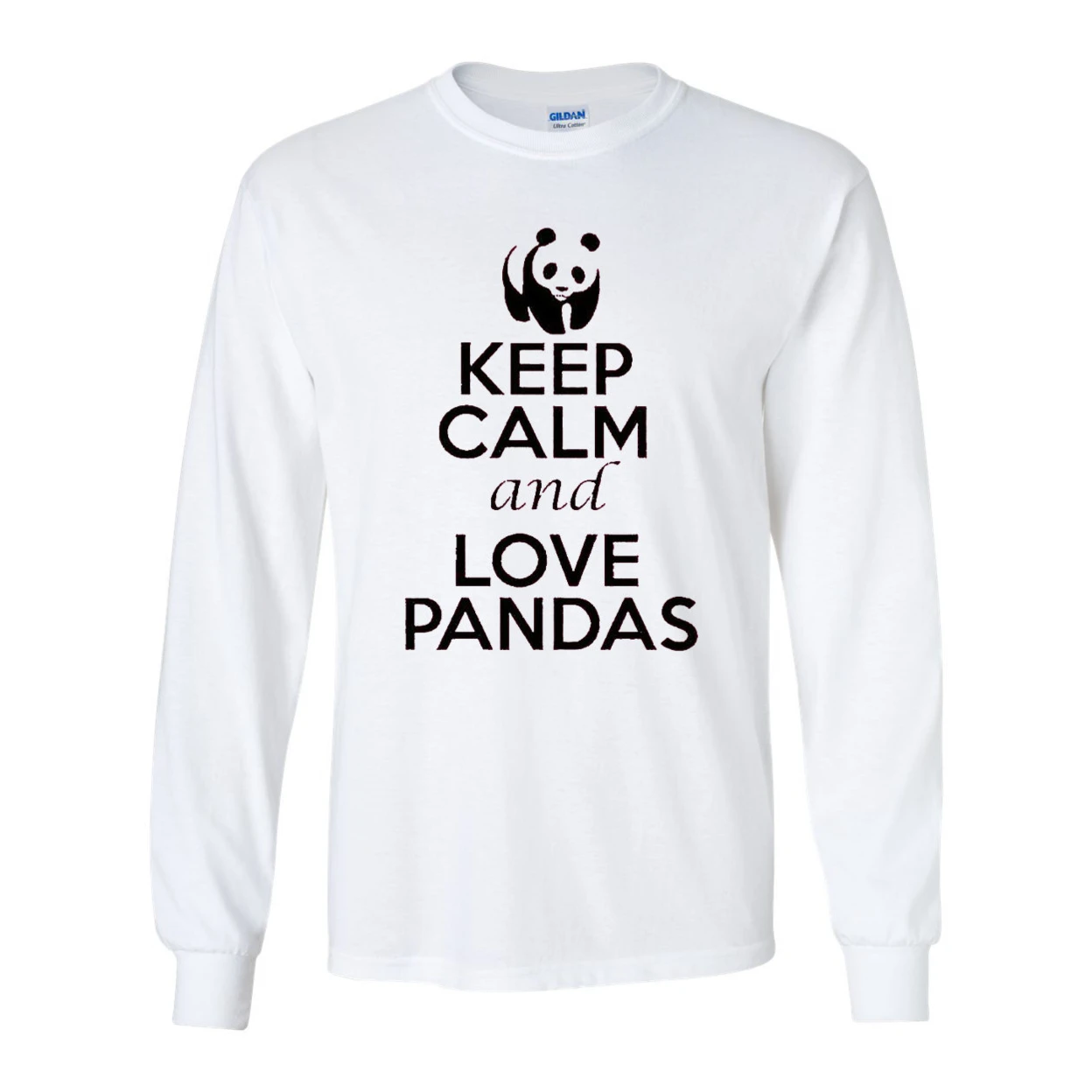 Long Sleeve Adult T-Shirt Keep Calm and Love Red Pandas