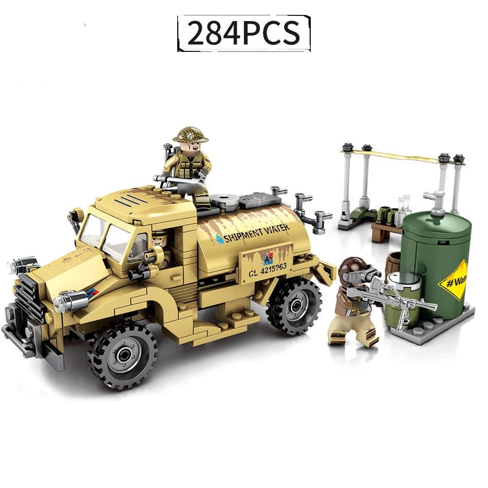 

Military US Army Armored Trucks Building Blocks WW2 Vehicle Soldiers Figures Blocks Bricks Educational Toys For Children Boys