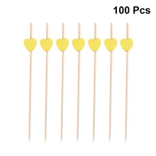 100 шт бамбуковые Фруктовые палочки s одноразовые Коктейльные зубочистки s еда сэндвич палочки вечерние принадлежности