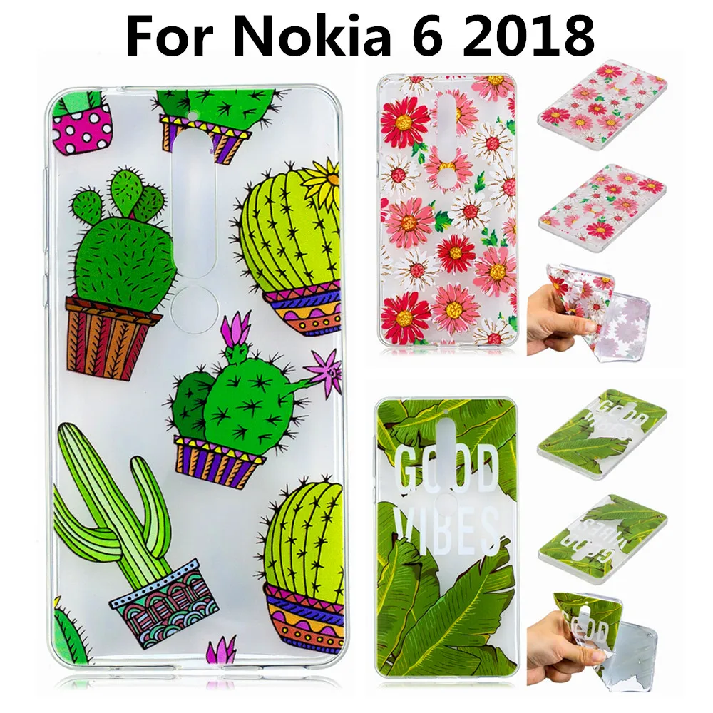 wholesale colorful phone Case for Nokia 6 2018 TPU Transparent soft Cases Nokia6 cover capa Coque shell Fundas housing 5.5&quot |