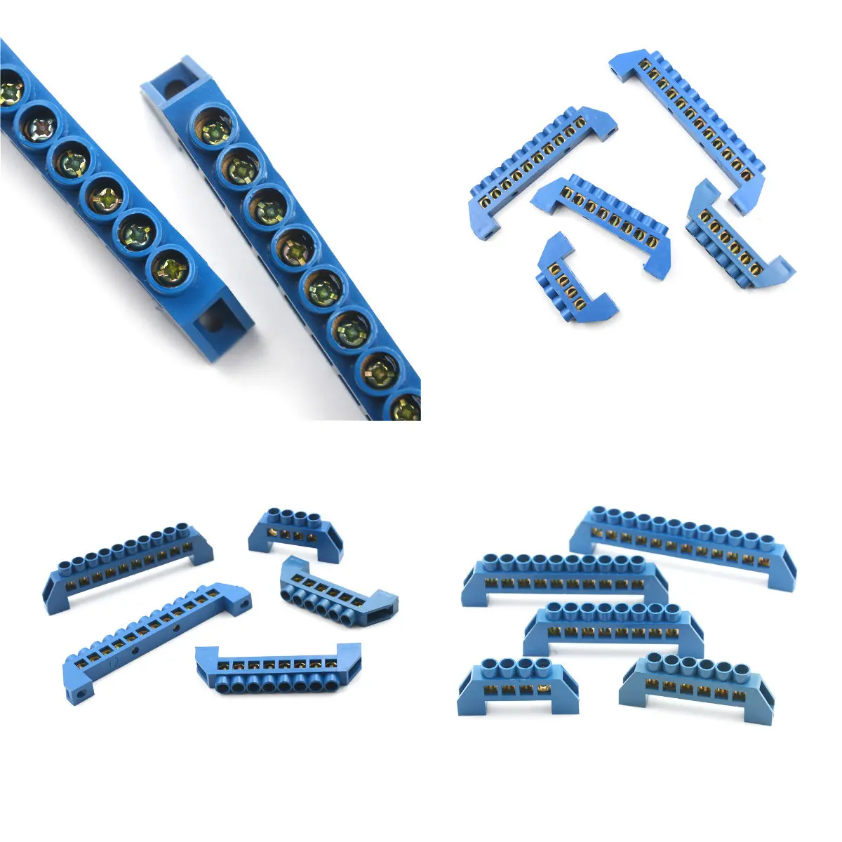 

1 pc Strip Electrical Distribution Wire Screw Terminal Brass Ground Neutral Bar 4/6/8/10/12 Positions Terminal Block Connector