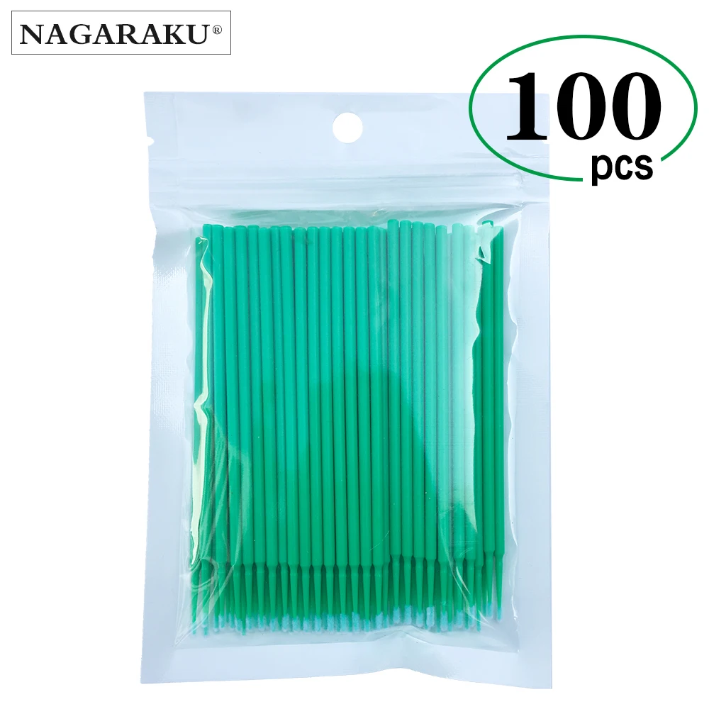 

100pcs Soft Micro Brushes Eye Lash Glue Brushes Eyelashes Extension Lint Free Disposable Applicators Sticks Makeup Tools