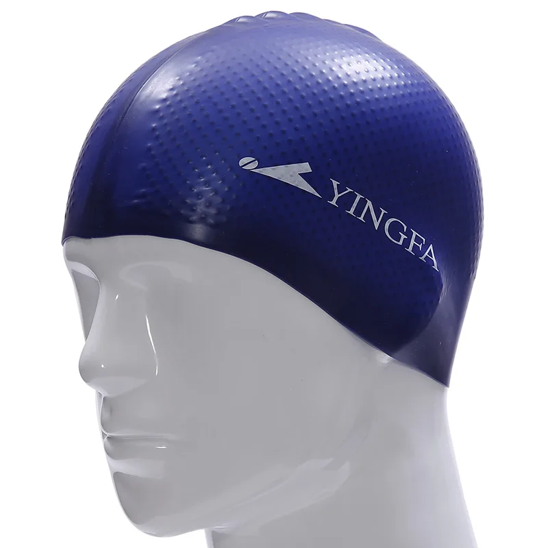 Silicone Swimming Cap For Men Women Children Kids Long Hair Hood Ultrathin Hat Protect Ears Waterproof New Arrival - Цвет: 2-dark blue