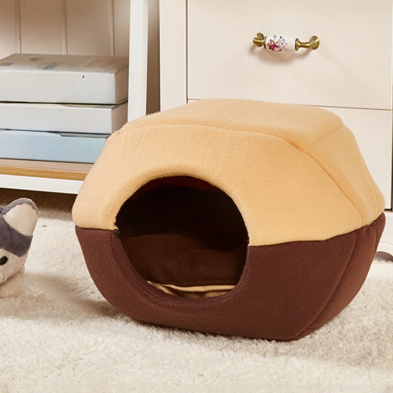 cheap Flodable Dog Bed House Cushion Dog House Mat Cat Bed Cat House Warm Multifunctional Mat Kennel Pet Puppy Bed Sofa Totoro Bed