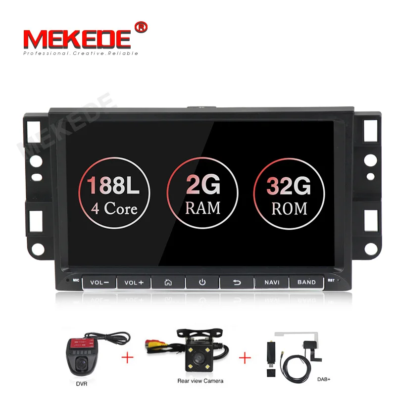 MEKEDE 2 Din Android 8,1 Автомобильный мультимедийный dvd-плеер для Chevrolet Aveo Epica Captiva Spark Optra Tosca Kalos gps стерео - Цвет: 32G camera DVR DAB