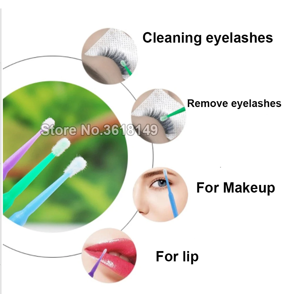 1000cs Disposable MicrBrush Makeup Brushes Micro Masacra Brush Eyelash Extension Cotton Swab Lash Removing Tool Applicators