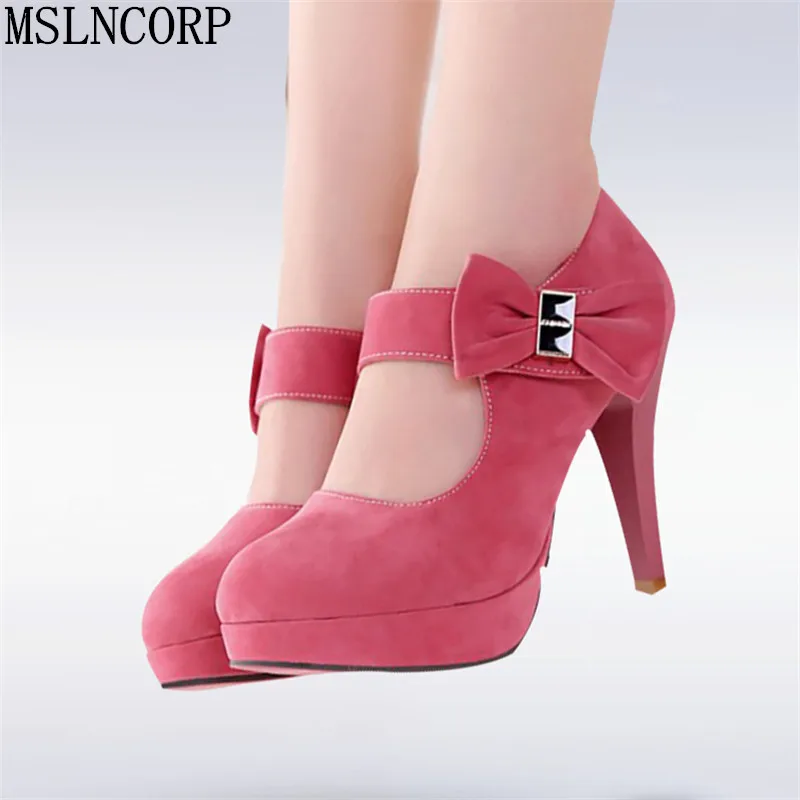 

plus size 34-43 Spring Autumn Fashion High Heels Women Pumps Platform Woman Shoes Ladies Thin Heels daily work dress Footwear