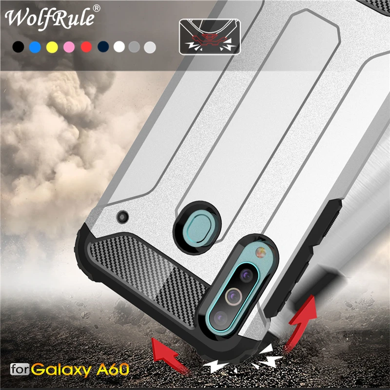 Wolfrule Armor Case For Samsung Galaxy A60 Case Shockproof Full Wrapped PC+TPU Heavy Hybrid Cover For Samsung A60 A606F/DS Case