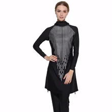 NIDALEE скромный полный Чехол Мусульманский купальник плюс размер женский пляжный купальник костюм бикини для мусульманских девочек с блестками печать