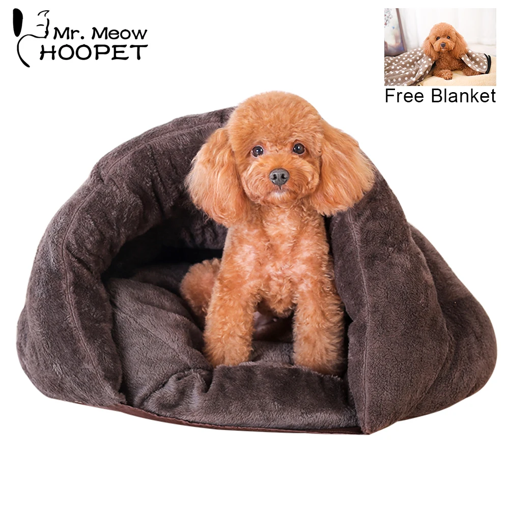 

Hoopet Pet Bed Warm Soft Dog Cat Sleeping Bag Kitten House Sack Bed Kennel Cave Blanket Mat Cushion Washable Pet Products