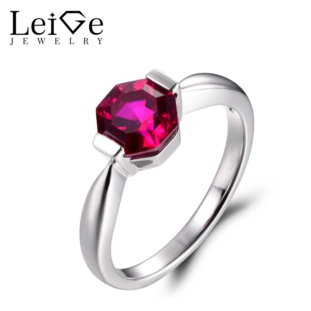 Leige Jewelry Lab Created Red Ruby July Birthstone Octagon Cut Engagement Solitaire Rings For Woman 925 Sterling Silver
Leige Jewelry Lab Created Red Ruby July Birthstone Octagon Cut Engagement Solitaire Rings For Woman 925 Sterling Silver