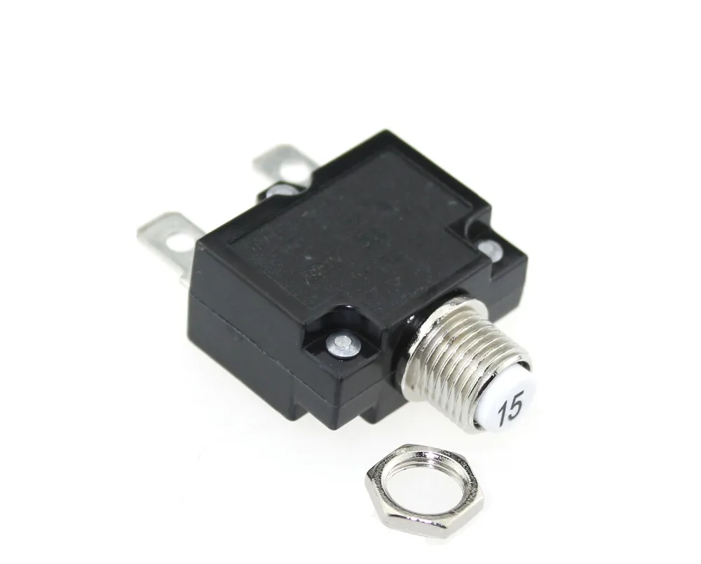 

15Amp Circuit Breakers with manual reset DC50V AC125-250V with Quick Connect Terminals