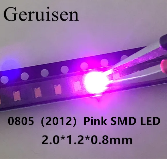 0805 2012 SMD/поверхностное монтаж SMT Розовый Ультра яркий светодиод SMD LED Диодная Лампа