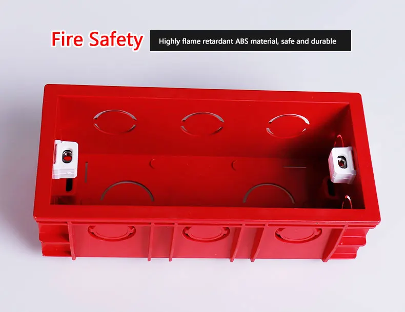 Ультра высокое качество 118 серия Красная большая кассета Встроенная коробка задняя коробка для 197 мм* 72 мм Стандартный Настенный Выключатель и розетка