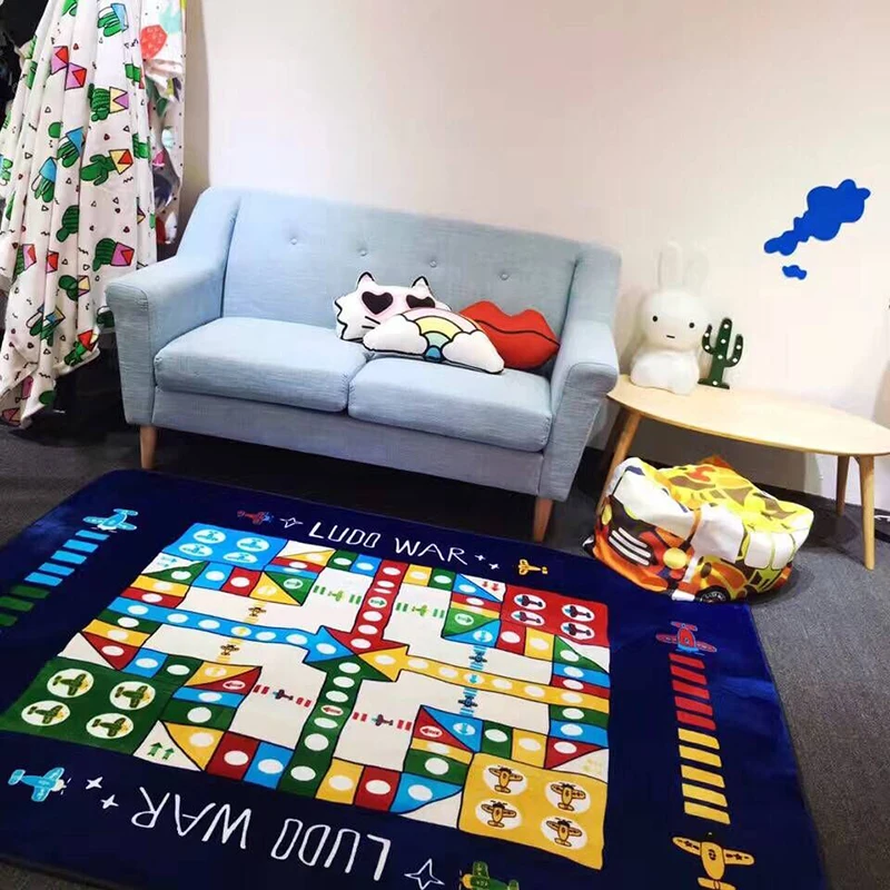 195 145cm Large Play Mat Baby Playmat Game Flying Chess Flannel
