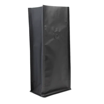 

100Pcs Kraft Paper Matte White Black Aluminum Foil Bag Open Top Side Gusset Stand Up Vent Valve Coffee Bean Storage Packaging