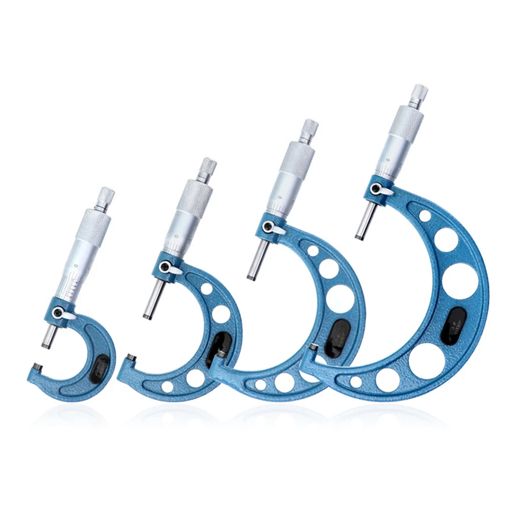 

4pcs/set 0-4" Precision 0.01mm Outside Micrometer Set Carbide Tipped Metric Gauge Screw Thread Caliper Measuring Tool Set
