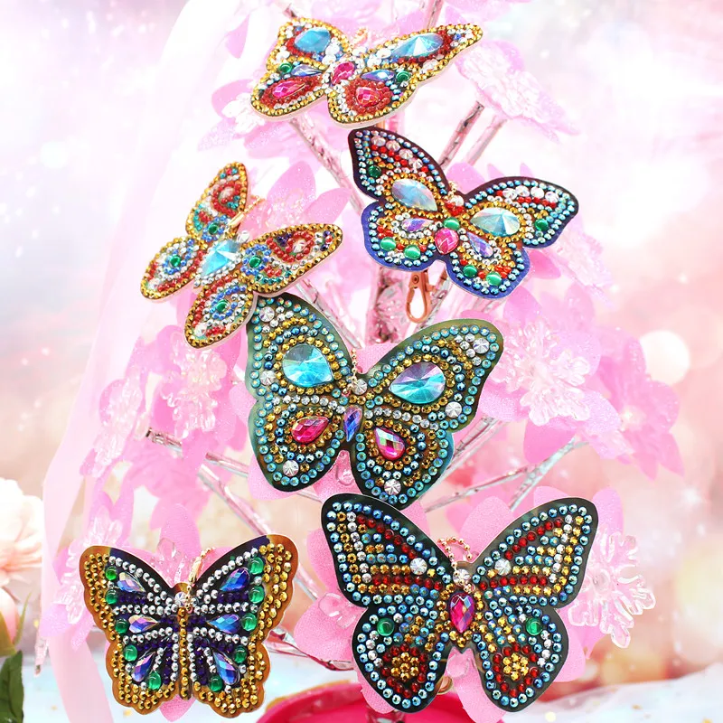 Бабочка дизайн 5D полный Diy алмазная живопись брелок на заказ Painitng с круглыми бусинами специальный бриллиант YSK26