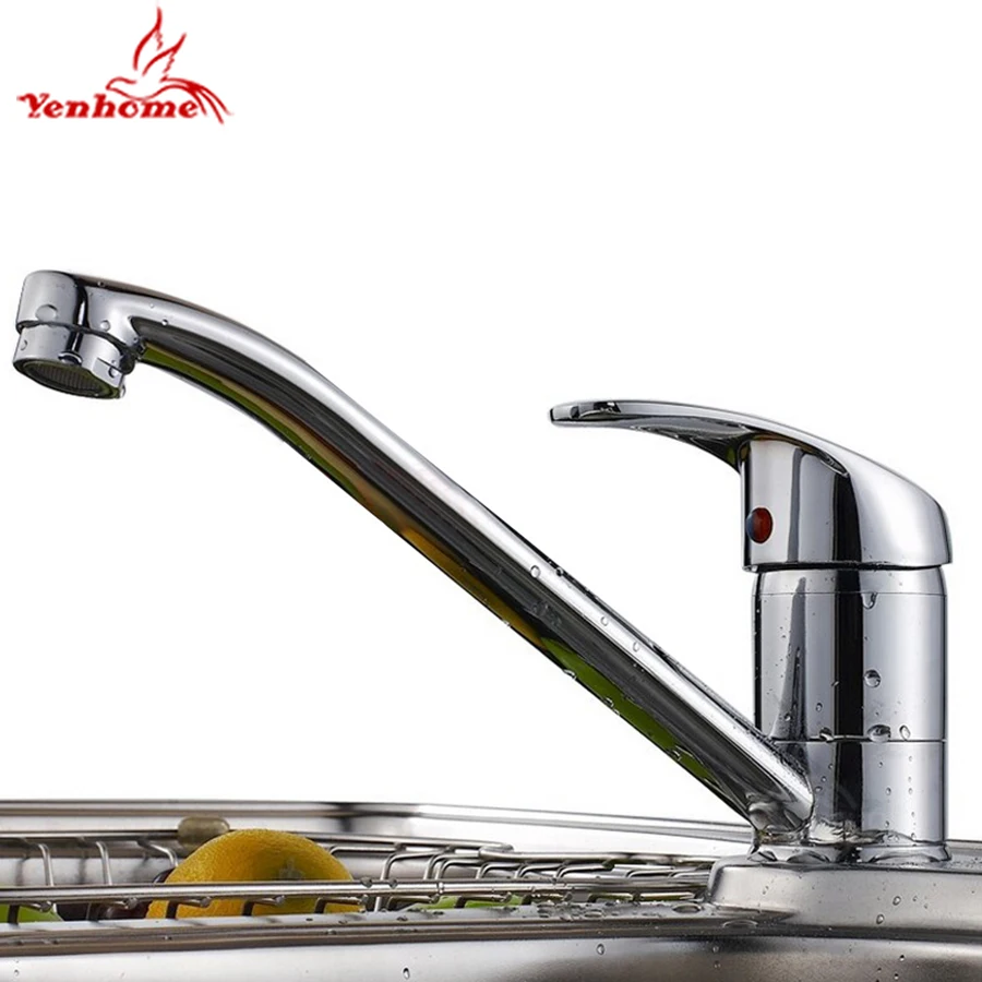 Kitchen Faucet Sink Faucet Chrome Brass Mixer Faucet 360 Degree Rotating Deck Mounted Cold and Hot Kitchen Mixer Taps And Hose Kitchen Faucet Sink Faucet Chrome Brass Mixer Faucet 360 Degree Rotating Deck Mounted Cold and Hot Kitchen Mixer Taps And Hose