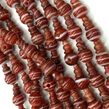 Натуральный Сардоникс красный кружевной Агат пагода тройник голова Будды Тибетский гуру бусины подходят для ювелирных изделий DIY ожерелья(10 бусин/лот