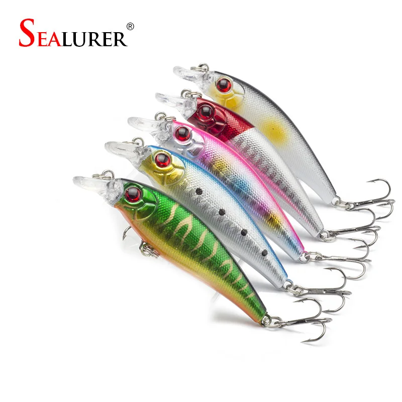 

5PCS/Lot SEALURER Fishing Lure 7.4cm 7g Hard Plastic Minnow Crank bait Wobblers Diving Artificial Fishing Bait