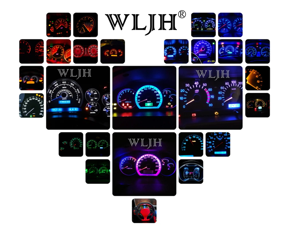 Светодиодсветильник лампочка WLJH 10x Canbus T5 3030 SMD PC74 комплект с витой розеткой лампа