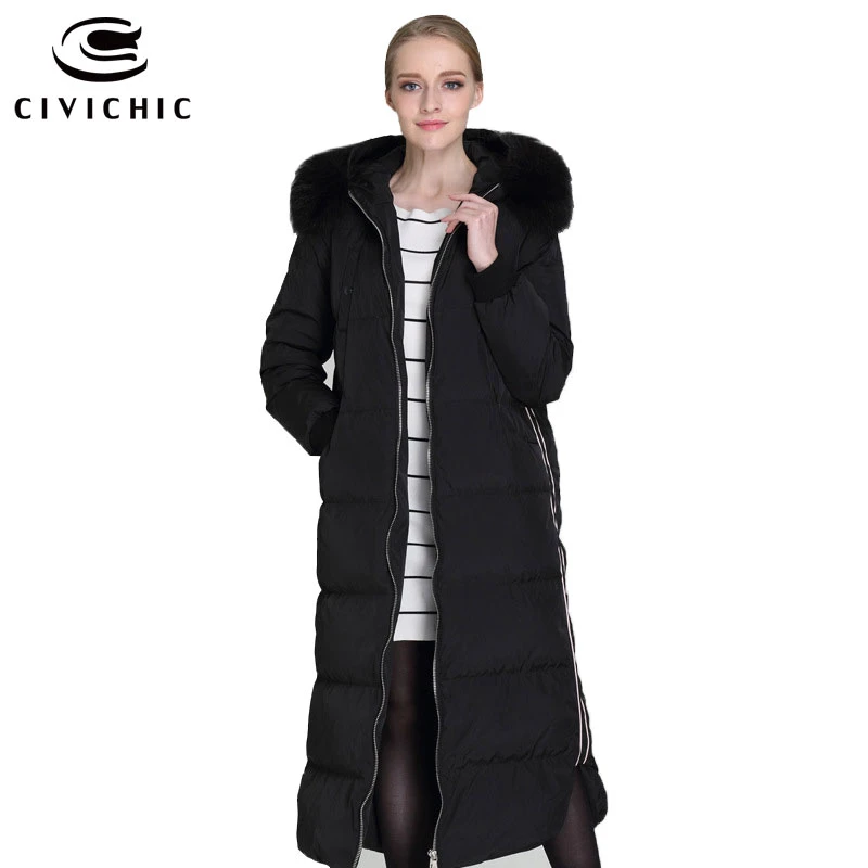 Civichic mujer calidad espesar de plumas chaqueta encapuchada larga Pieles de animales capa caliente invierno casual parka Abrigos de desgaste externo dc576|wear womens|wear coatwear jacket - AliExpress