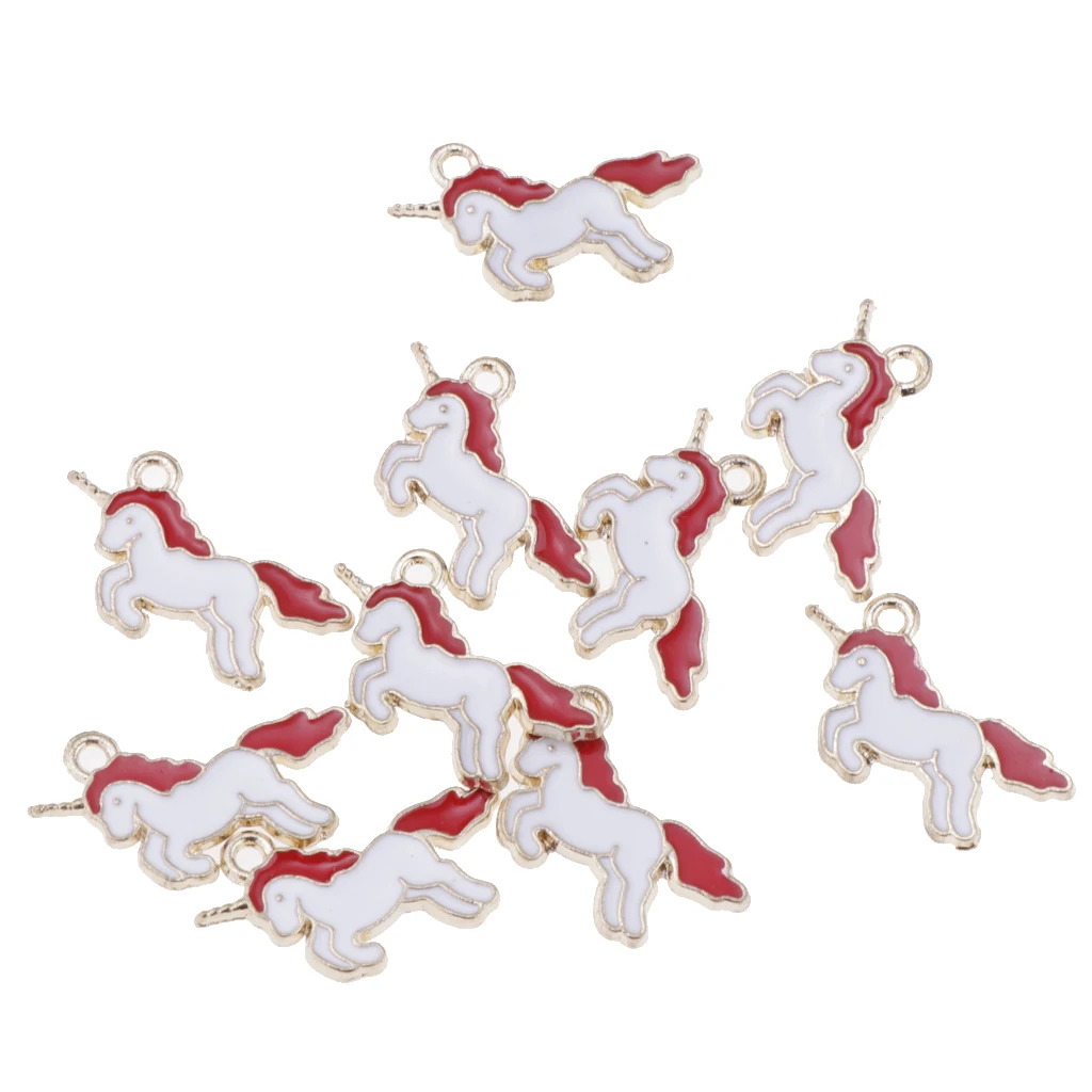 MagiDeal 40Pcs Unicorn Charms Pendant Findings Beads Jewelry Making Crafts