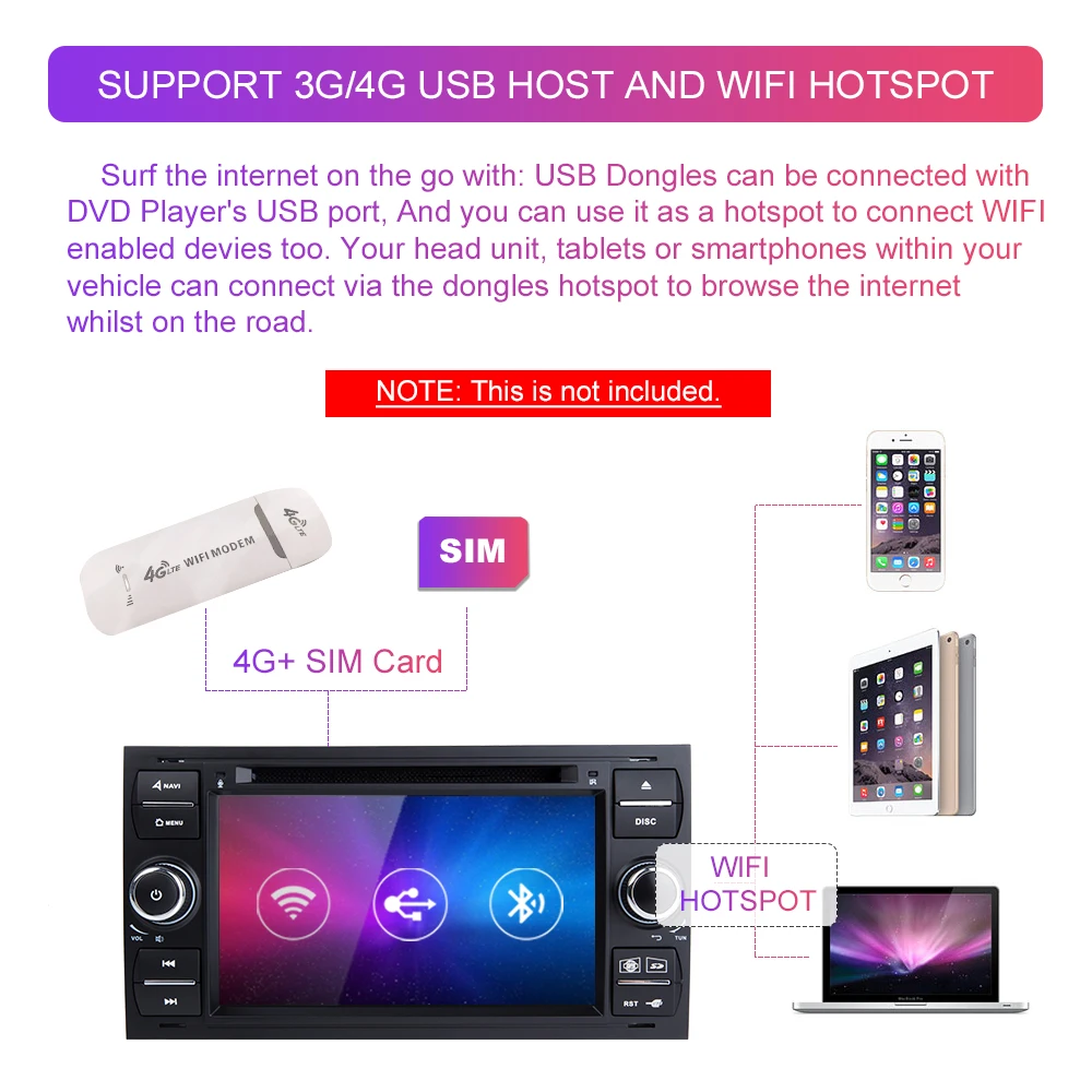 Discount 2 din Android 9.0 Car DVD Player Multimedia For Ford Focus 2 3 Ford Fiesta Mondeo 4 Kuga C-Max S-Max Fusion Transit GPS Radio 11