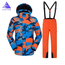 Водонепроницаемая термальная лыжная куртка+ штаны для сноуборда мужской лыжный и сноубордический костюм зимний лыжный костюм для мужчин