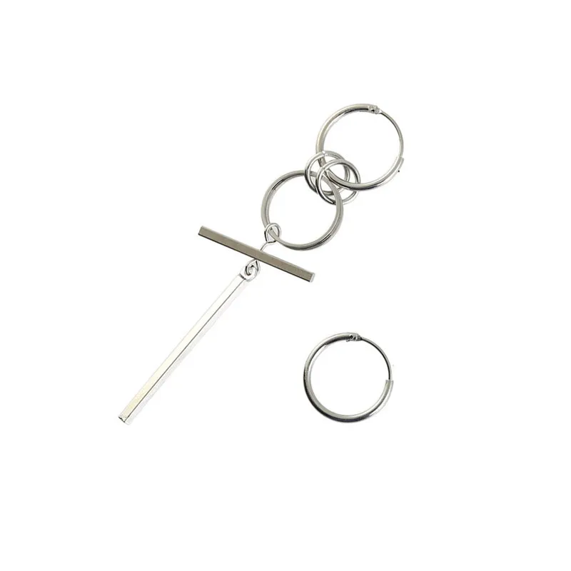 

Korean Kpop Geometric Earrings Punk Circle Round Cross Earrings Long Men Famous Stud Earring For Women Men Punk Accessories Gift